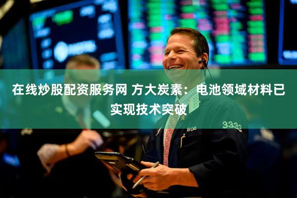 在线炒股配资服务网 方大炭素：电池领域材料已实现技术突破