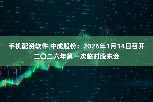 手机配资软件 中成股份：2026年1月14日召开二〇二六年第一次临时股东会